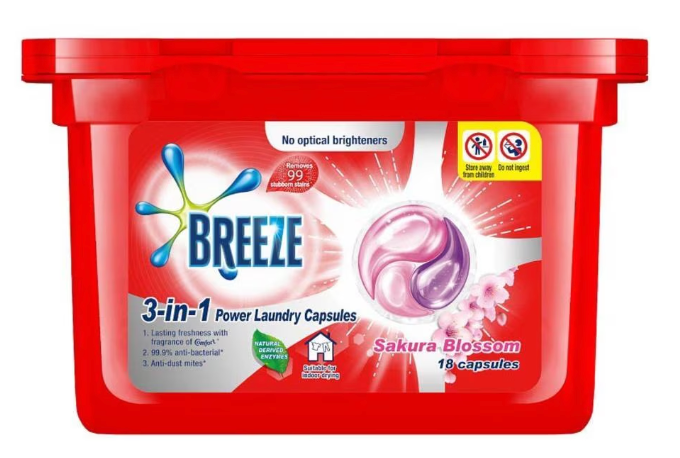 [] mWash Breeze 3 in 1 Lavender/Sakura/Eucalyptus Power Laundry Capsules 18s x 189g [LOCAL SG DELIVERY]_0