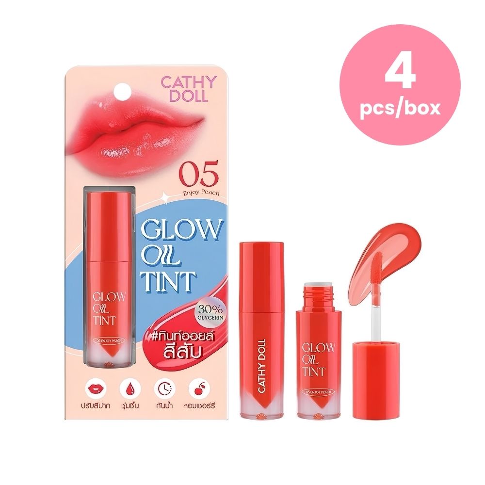 Cathy Doll - Glow Oil Tint 2.4g (Box of 4) (05 - Enjoy Peach) | Wholesale Makeup Singapore