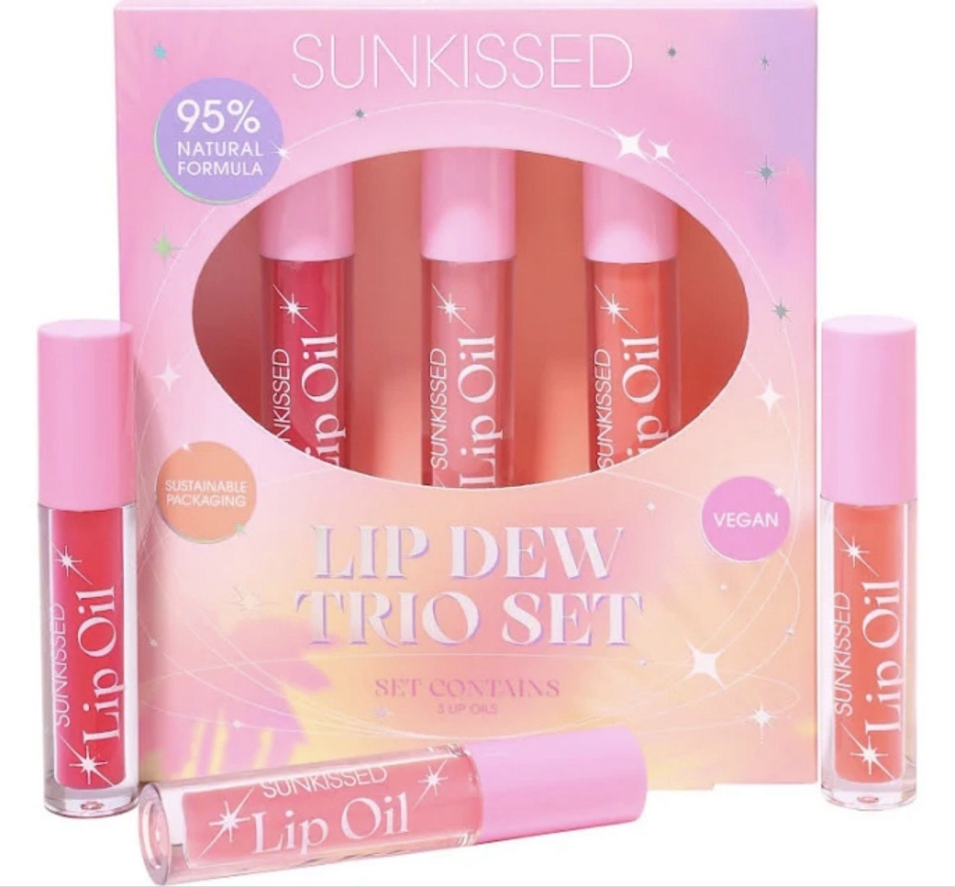 Sun-kissed lip oil trio set