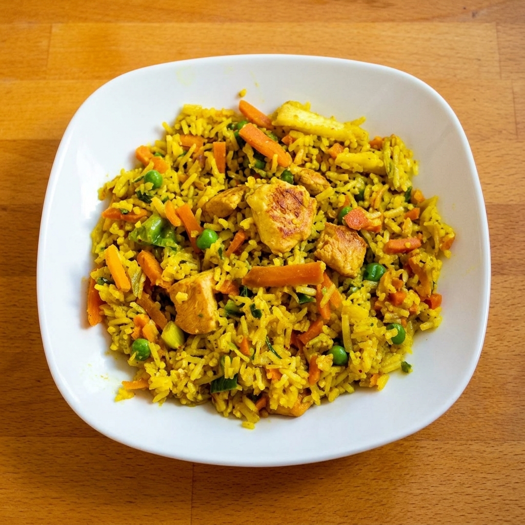Riz au curry à la viande de bœuf