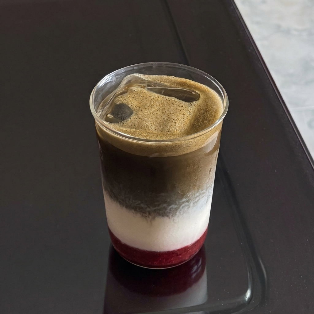 Strawberry earl grey hojicha latte