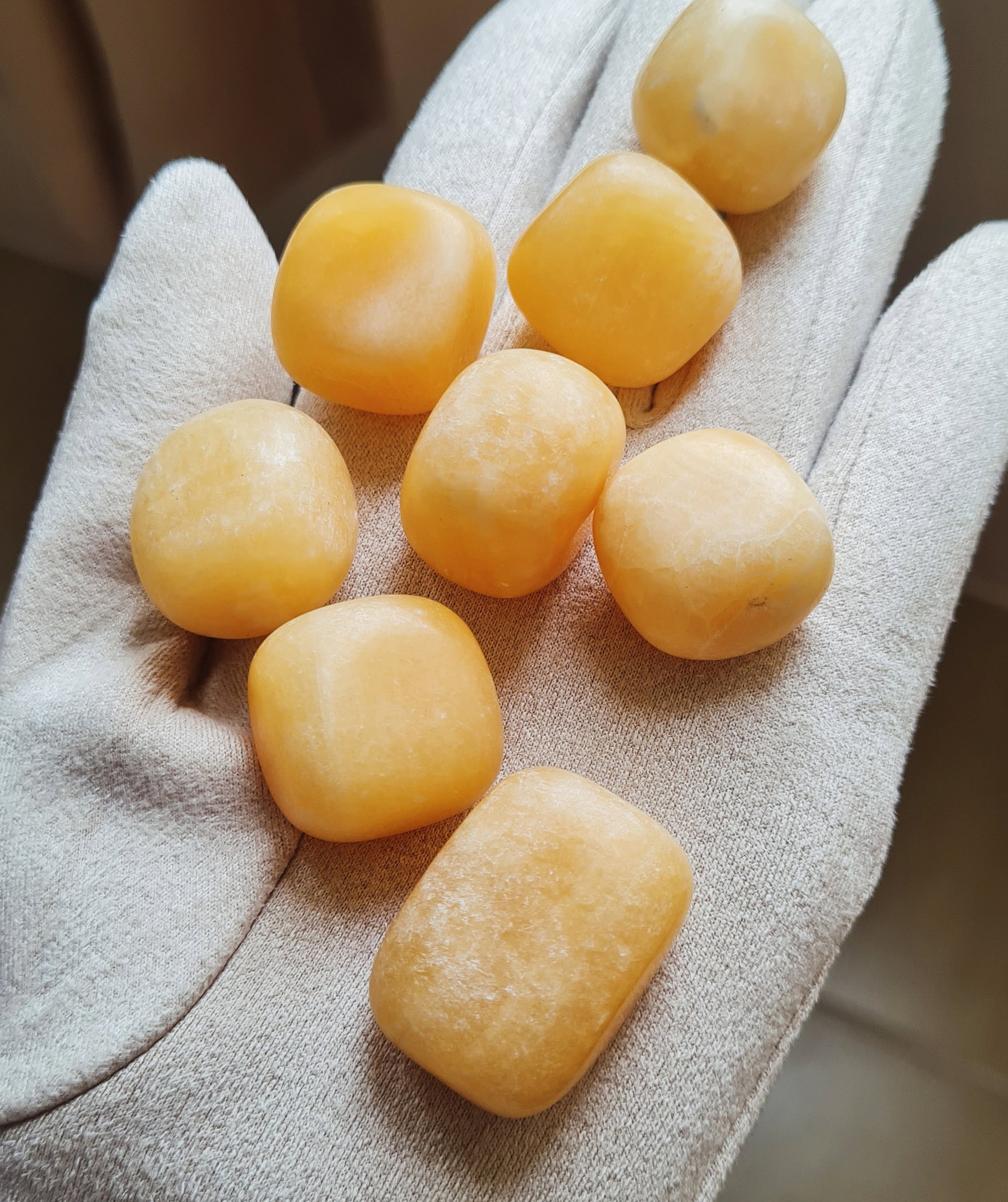 Orange Calcite Tumbled _0
