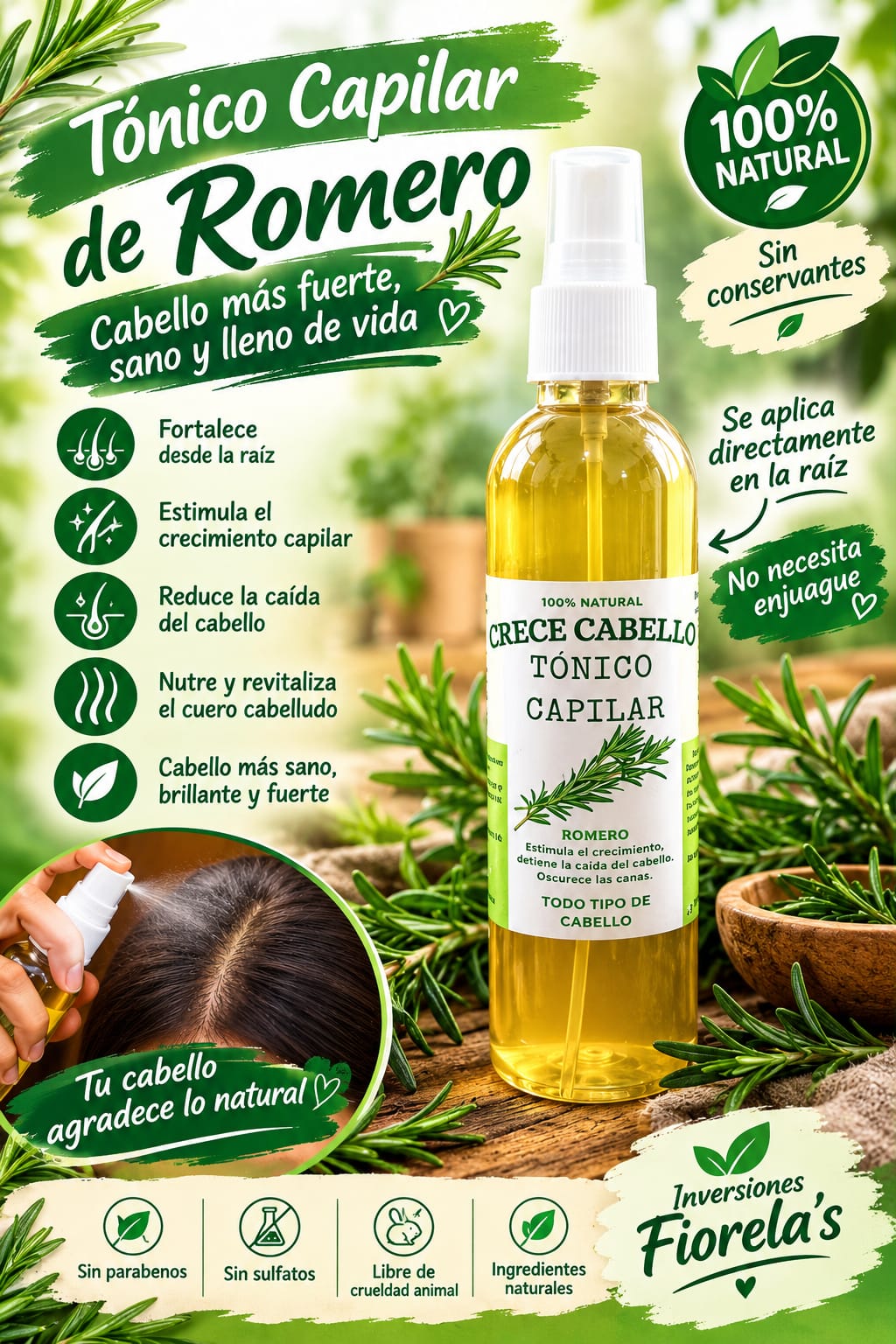 Tonico Capilar para cabello. Romero_0