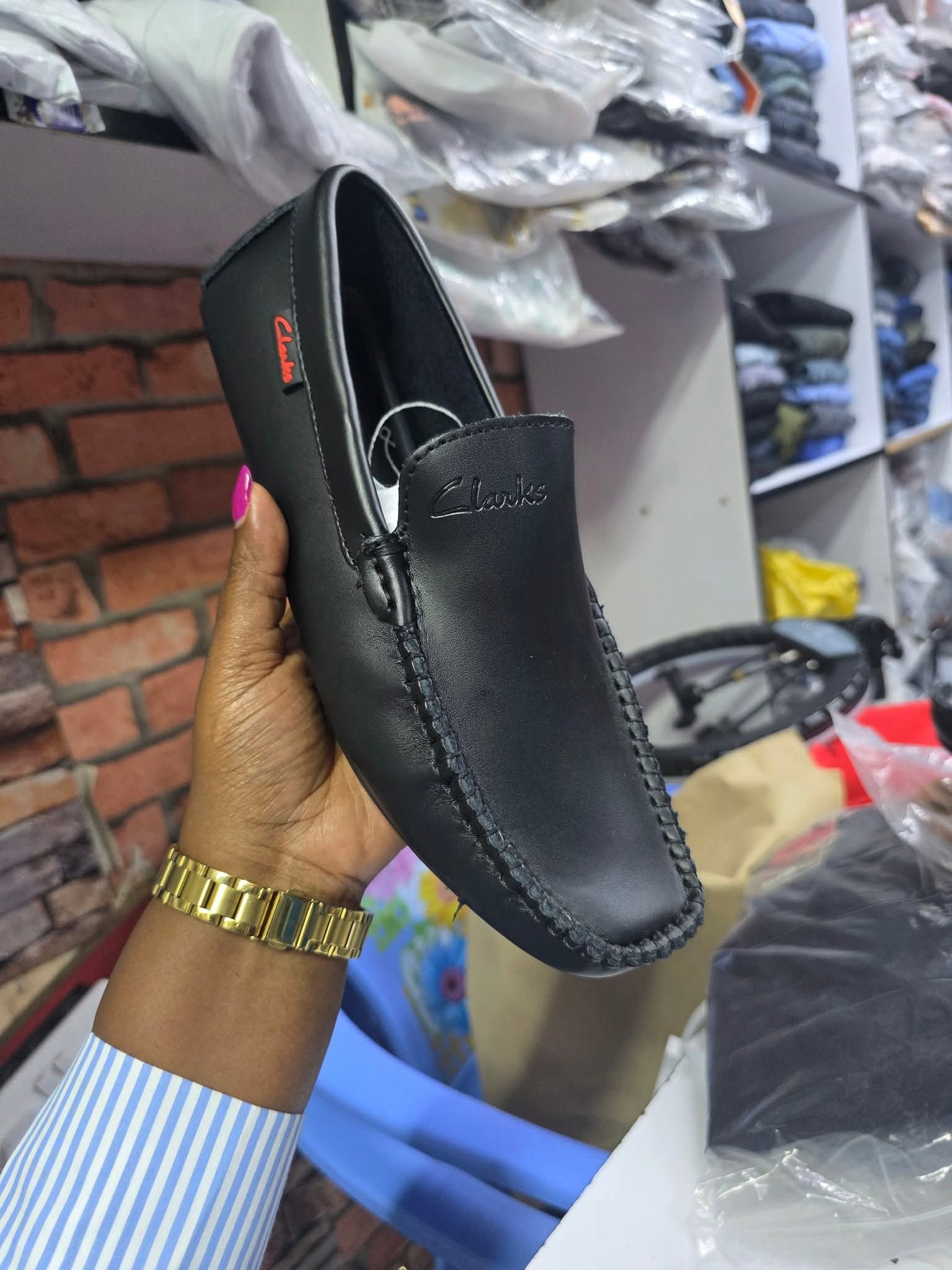 Mocassin black shoes _1