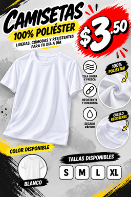 Camiseta poliester Blanca