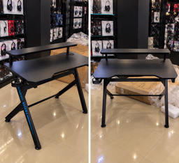 Bureau Gaming Noir avec Étagère Écran et Porte-Gobelet – ELECTRO X