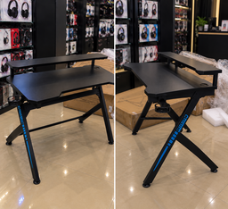 Bureau Gaming Noir avec Étagère Écran et Porte-Gobelet – ELECTRO X