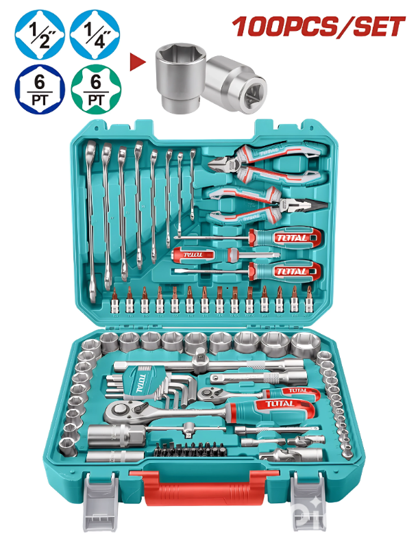 SET DE HERRAMIENTAS MANUALES 100 PCS [THKTHP21006]