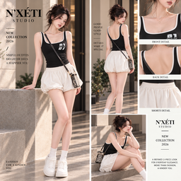 Atasan Tank Top Wanita Sporty Chic dengan Desain Angka 27 dan Tali