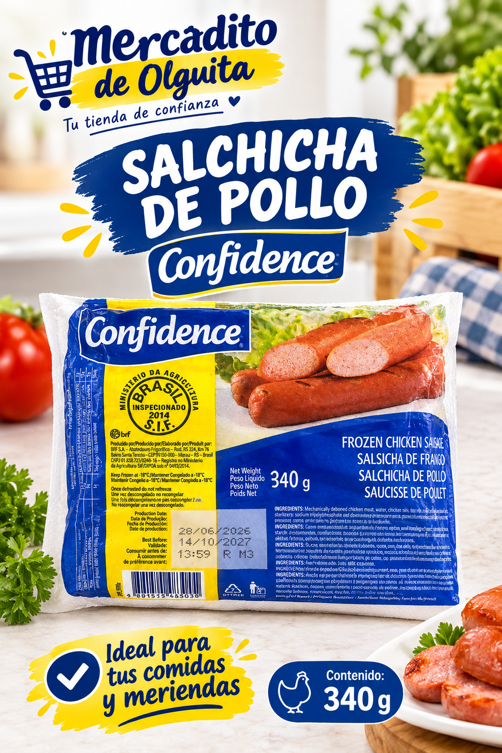 Salchichas de pollo (340g)