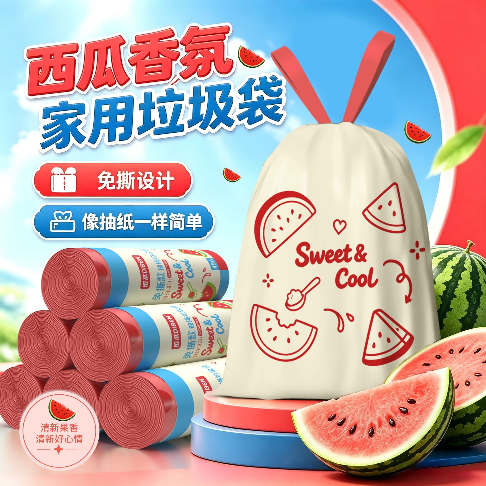 Watermelon fragrance garbage bag