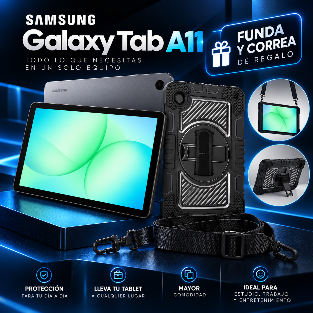 Samsung Galaxy Tab A11 8GB RAM 128GB Gris + Funda y Correa_2