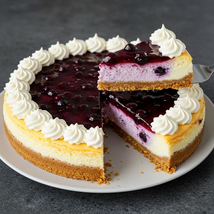 Lemon Blueberry Cheesecake Slice