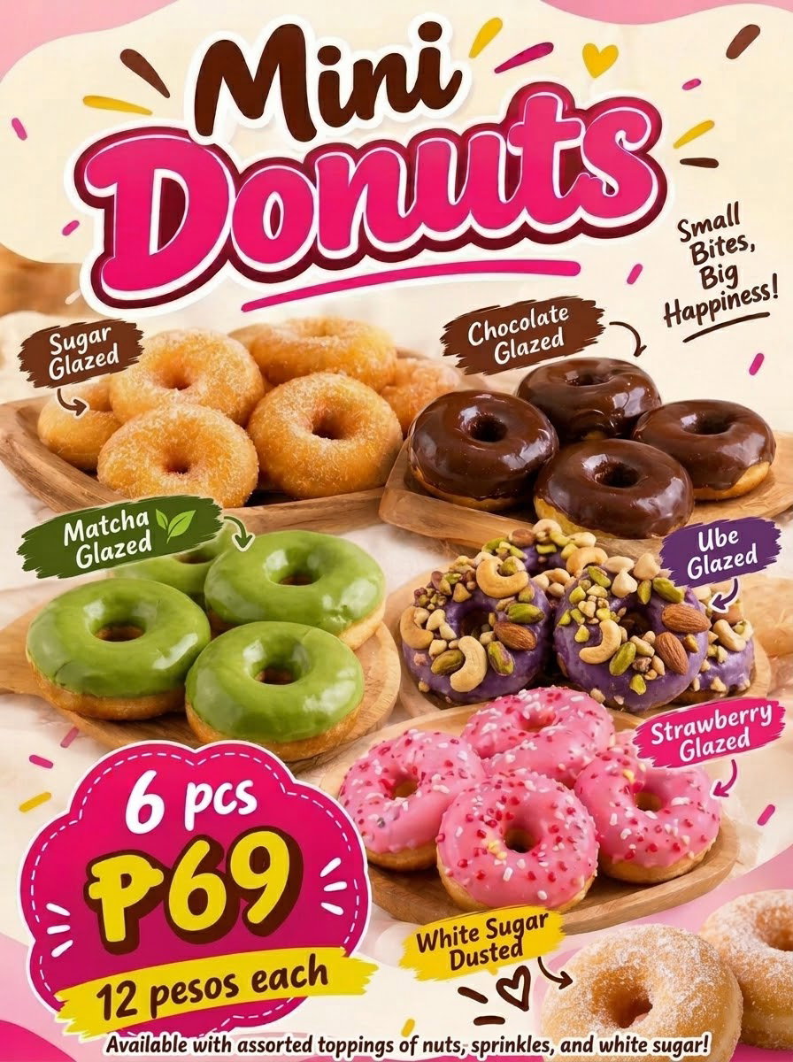 6 pcs Premium Pack Mini Donuts