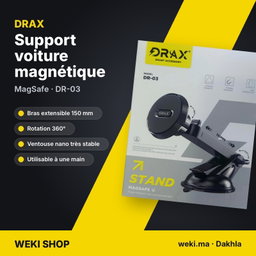 Support voiture magnétique DRAX DR-03 MagSafe – Bras extensible 150 mm