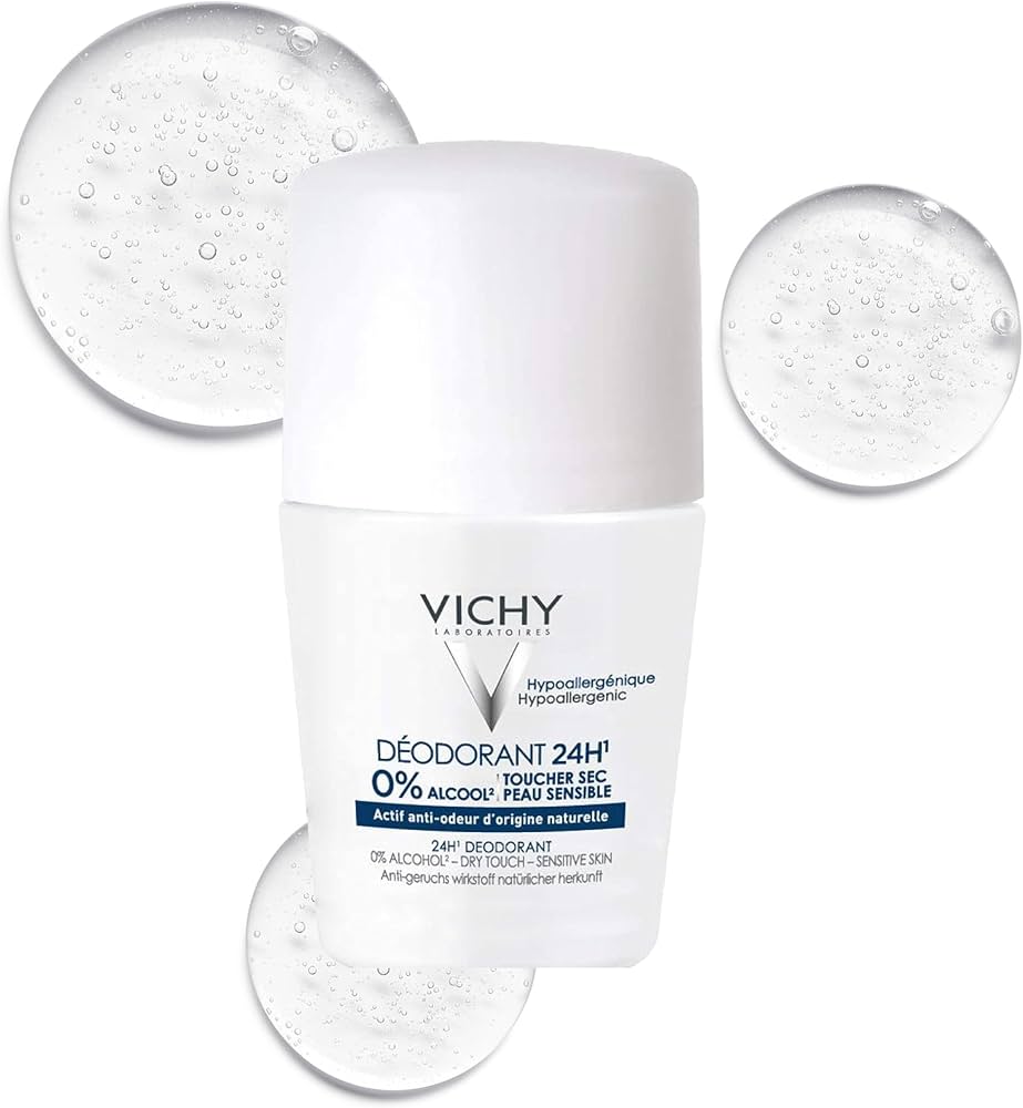 Vichy 24H Aluminum-Free Roll-On Deodorant for Sensitive Skin | 50 ml