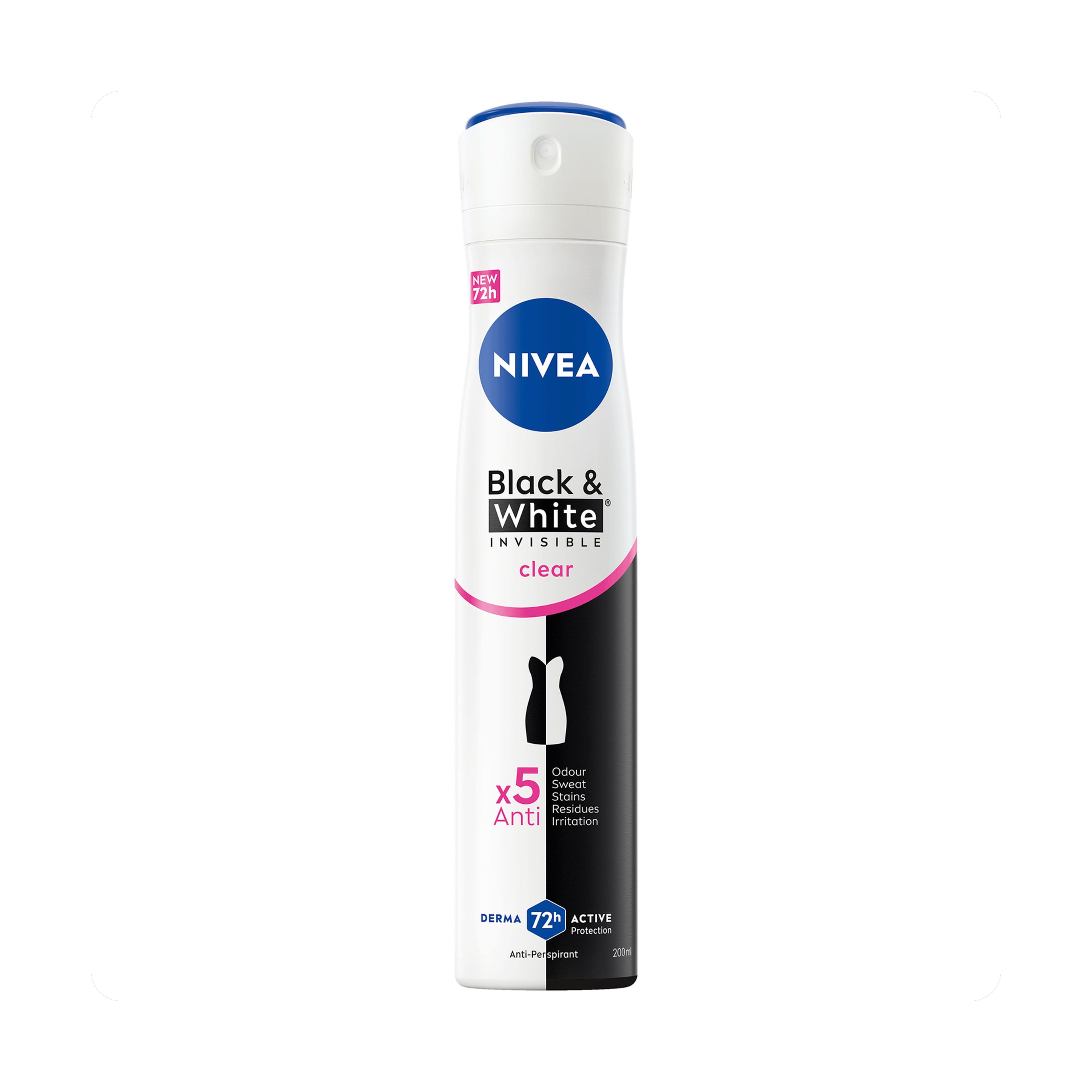 NIVEA Black & White Invisible Clear 72H Anti-Perspirant Spray for Women | 150 ml
