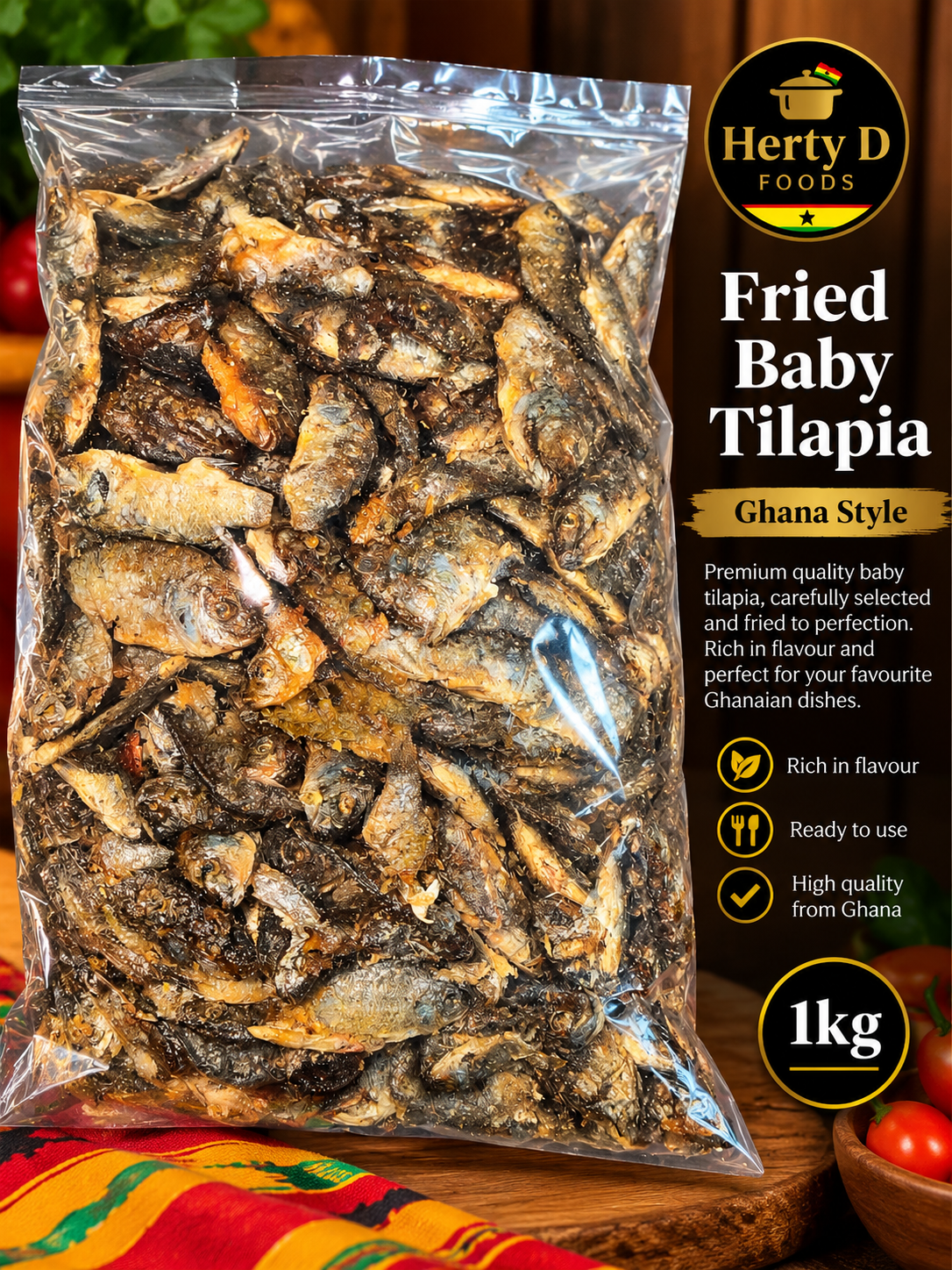 Fried Baby Tilapia – 1kg 🇬🇭
