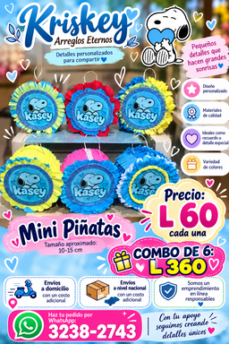 Combo de 6 Mini Piñatas 🎁🎉