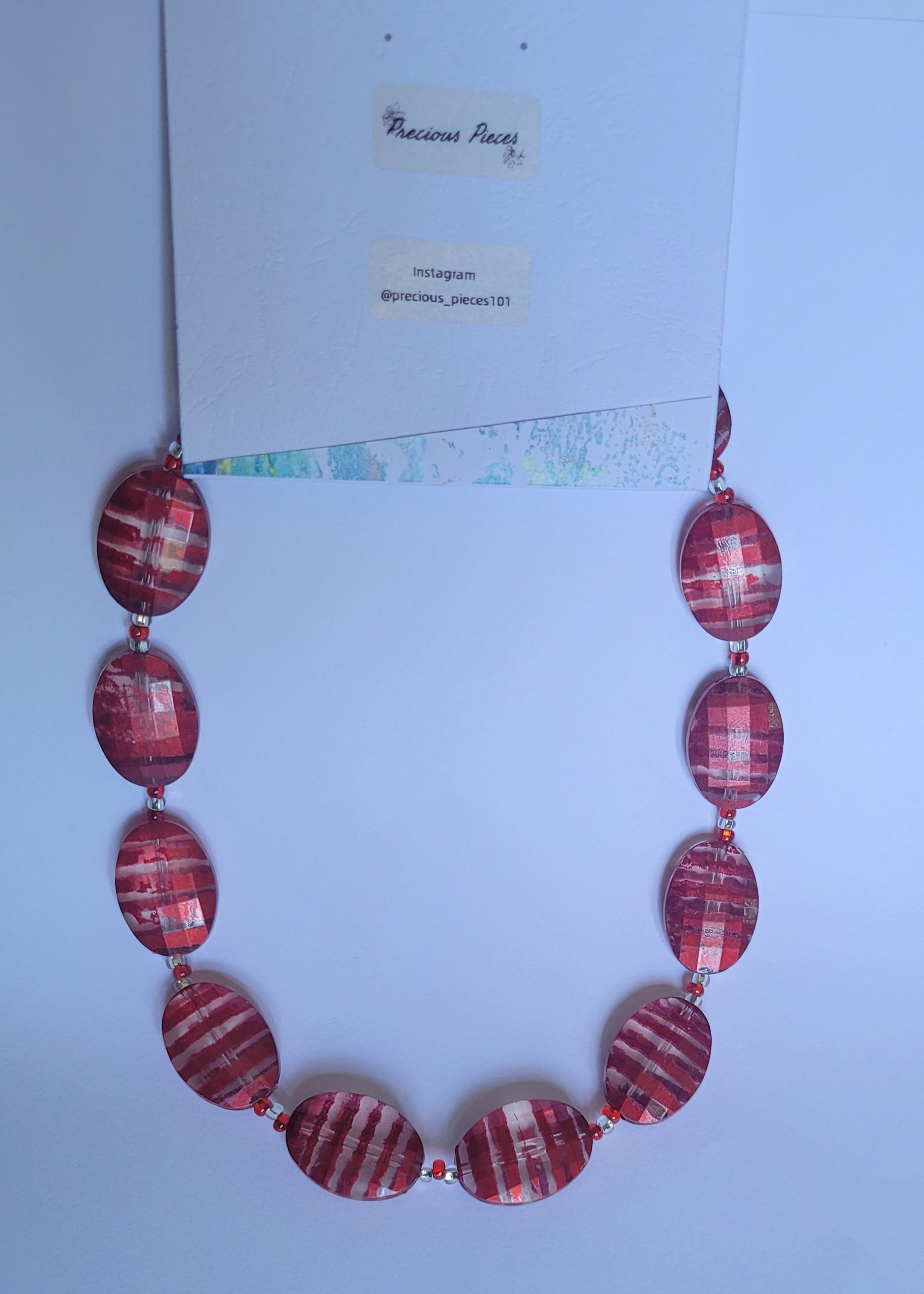 Red acryllic bead necklace 