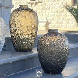 Glacia Glass Vase | Smoky Grey