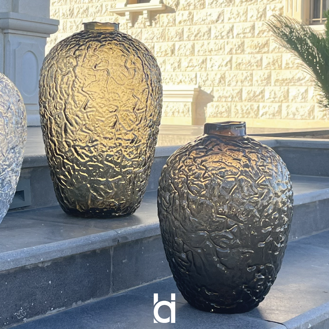 Glacia Glass Vase | Smoky Grey