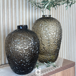 Glacia Glass Vase | Smoky Grey