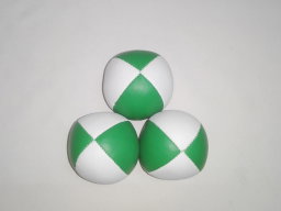 3-Pcs PAKA Juggling Balls 130g Vinyl Beanbag 4-Panel Green/White
