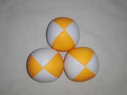 3-Pcs PAKA Juggling Balls 130g Vinyl Beanbag 4-Panel Orange/White