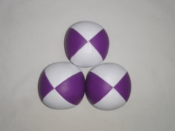 3-Pcs PAKA Juggling Balls 130g Vinyl Beanbag 4-Panel Purple/White