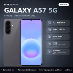 Samsung Galaxy A57 5G – 256 Go / 8 Go RAM – Awesome Gray