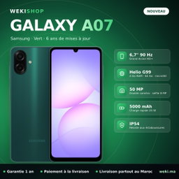 Samsung Galaxy A07 – 64 Go / 4 Go RAM – Vert