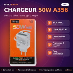 Chargeur DINEX 50W A356 avec Câble Type-C