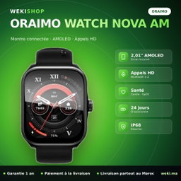 Montre connectée Oraimo Watch Nova AM – AMOLED 2,01", appels Bluetooth