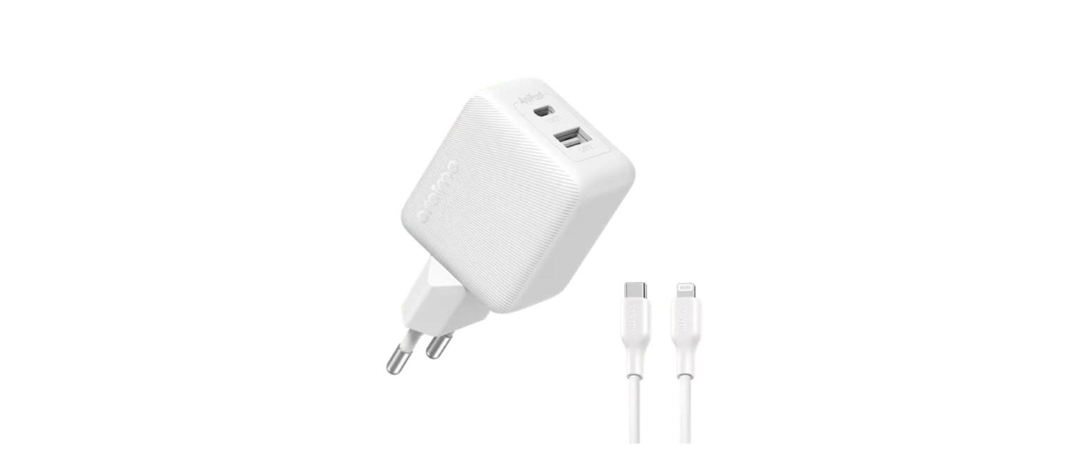 Chargeur Oraimo PowerCube 201 OCW-5203E – 20 W, USB-A + Type-C, avec câble_1