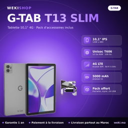 G-Tab T13 Slim Tablette 10,1" 4G - 128 Go / 12 Go RAM