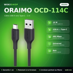 Câble Oraimo  OCD-114C – USB-A vers Type-C 1 m
