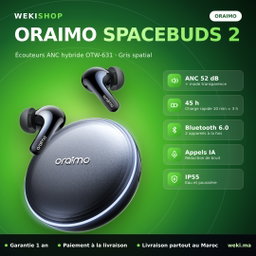 Oraimo SpaceBuds 2 OTW-631 – Écouteurs ANC Gris spatial
