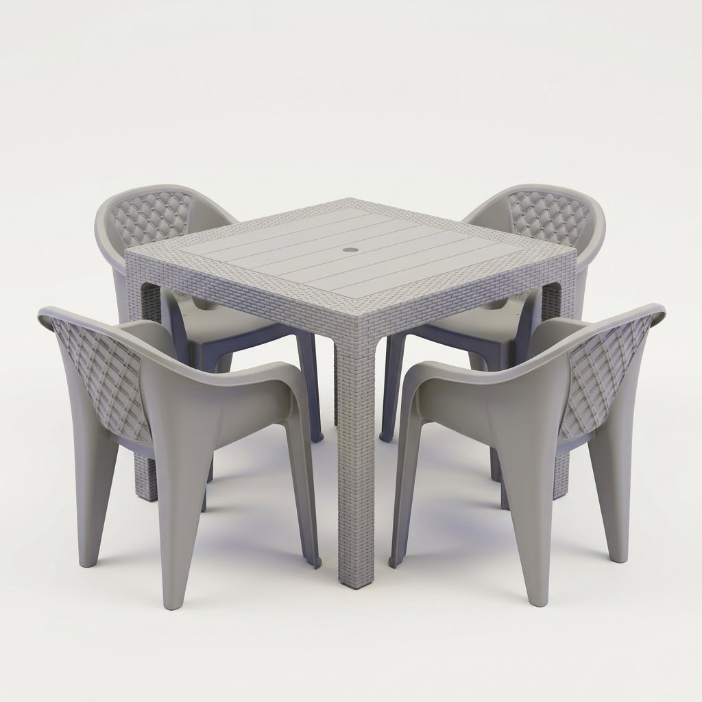 Plastic Patio Dining Table Set