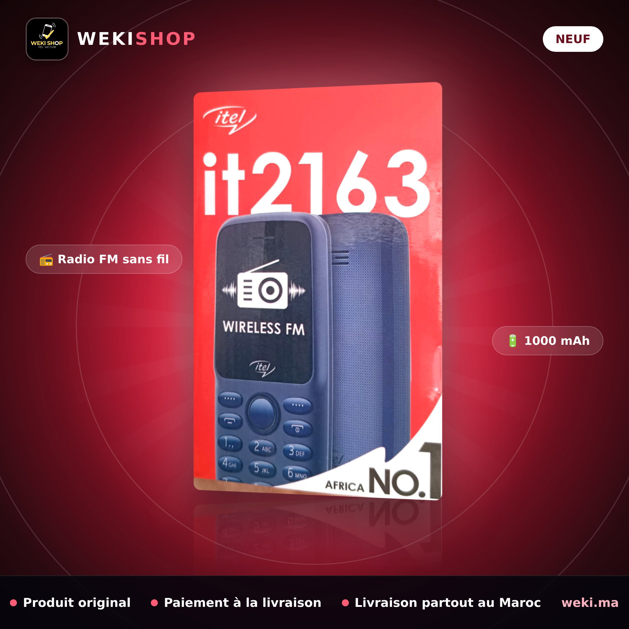 itel it2163 – Téléphone classique Double SIM – Radio FM sans fil – Original_1