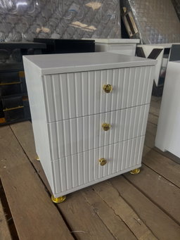 White fluted pedestal