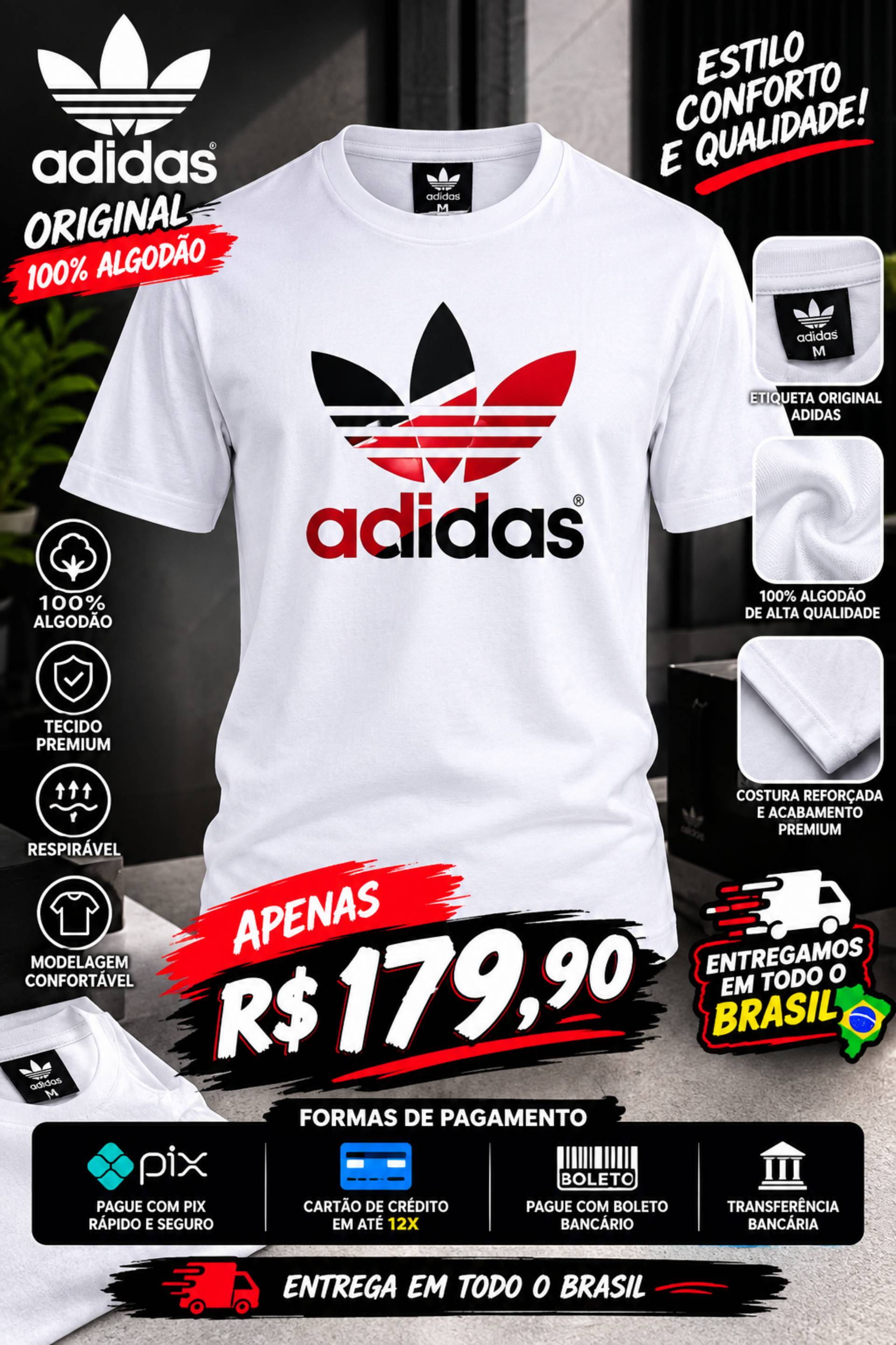 Camiseta masculina branca stillo