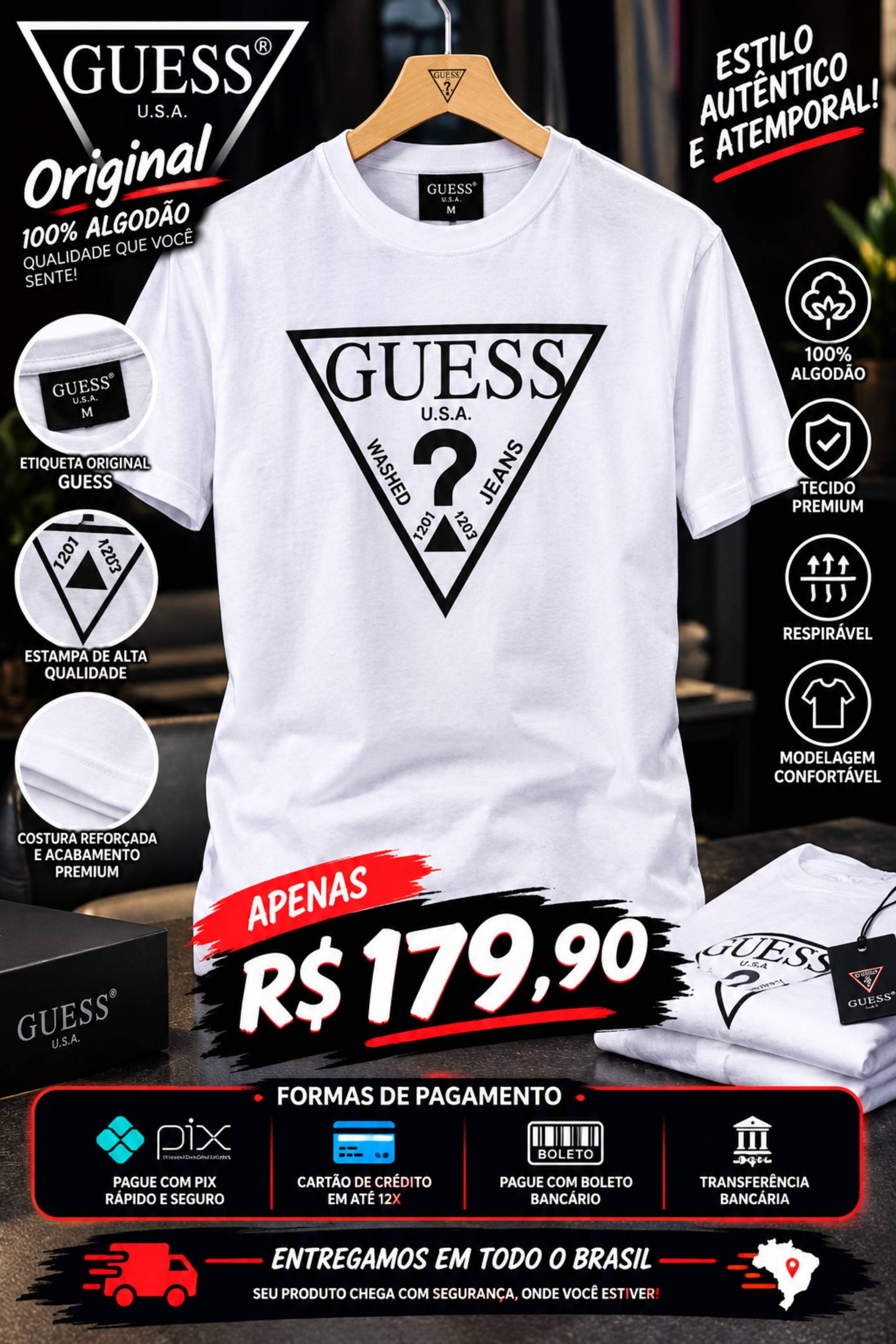 Camiseta masculina branca stillo