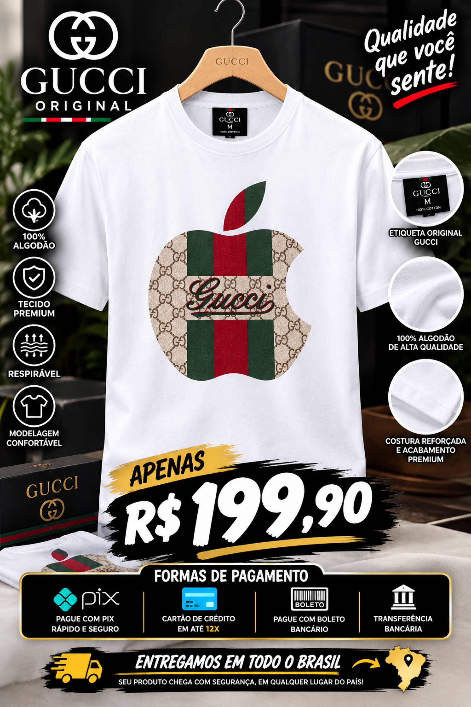 Camiseta masculina branca stillo