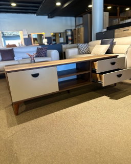 Walnut & Cream 200cm TV Stand