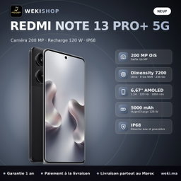 Xiaomi Redmi Note 13 Pro+ 5G – 256 Go / 8 Go RAM – Noir