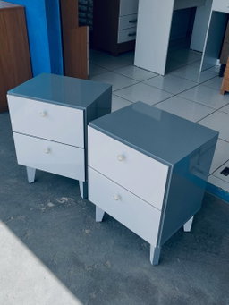 Grey & White 2-Drawer Pedestal Set (2pcs)