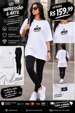 Camiseta feminina longline original branca