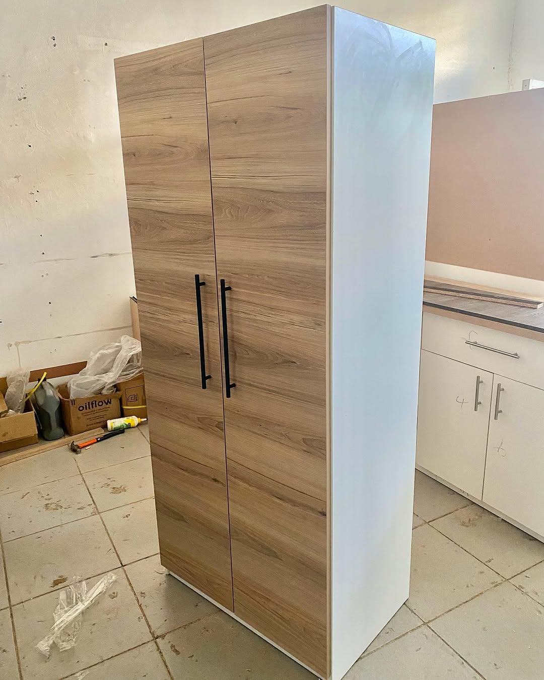 2-Door Natural Oak Wardrobe