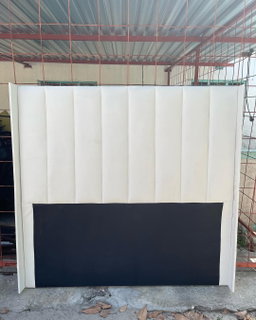 Two-Tone Channel Wingback Headboard - White & Black